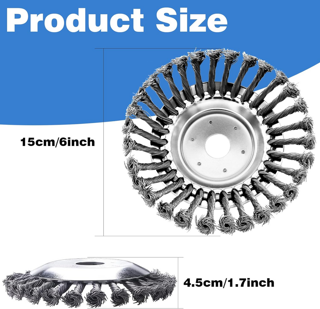 6 Inch Steel Wire Rotary Weed Brush Cutter Trimmer Head(No Adapter）