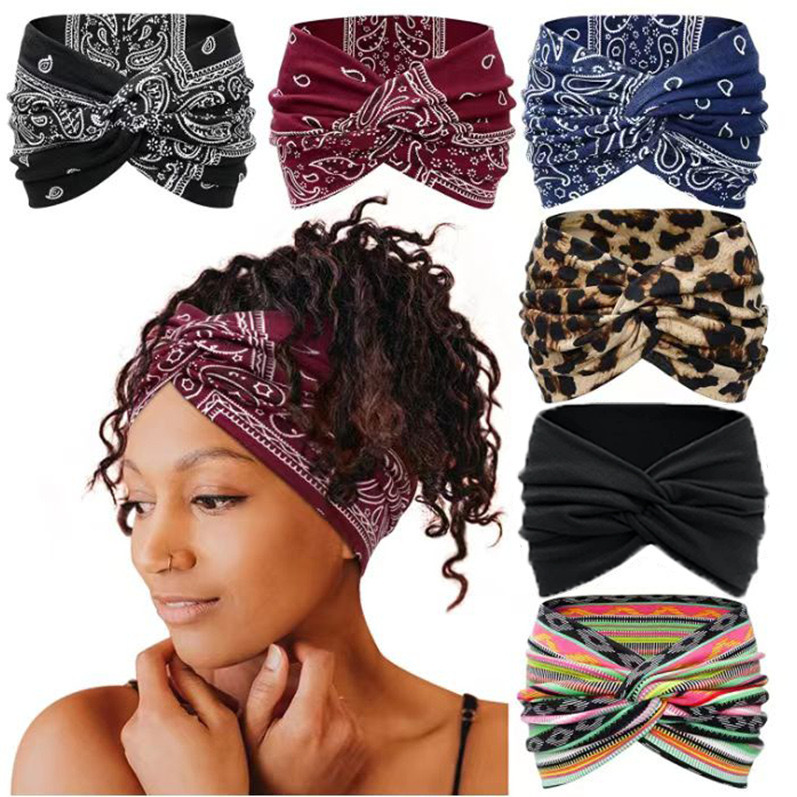 Flash Sale⚡6Pcs Boho Paisley Printed Wide Knotted Headbands for Women