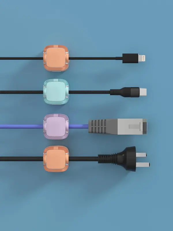 6 Pack Wall Mounted Magnetic Cord Organizer Holder