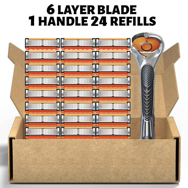 Christmas Sale🔥24/48Pcs Men's Razor Blade Replacement with Handle