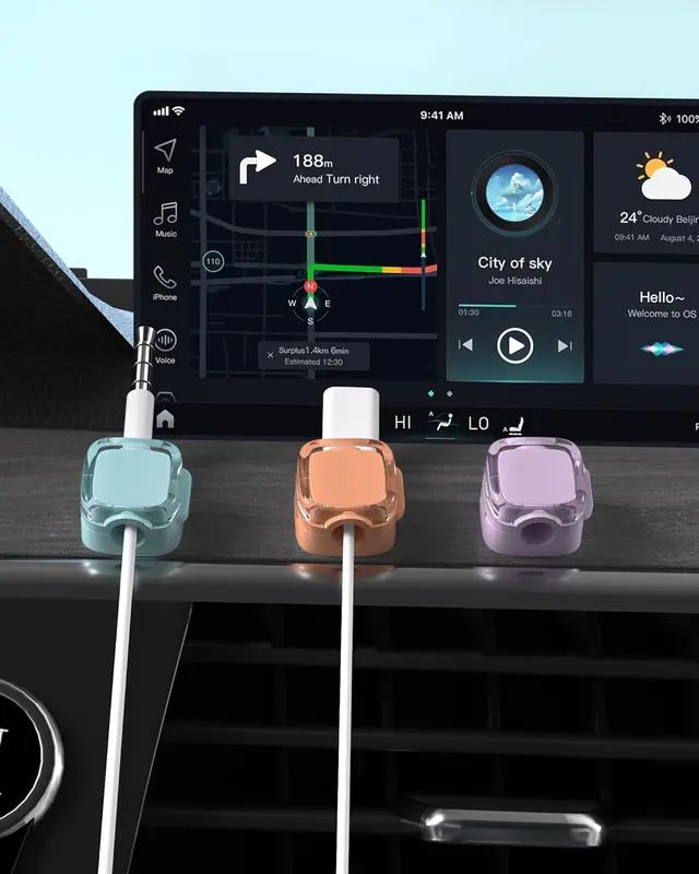 6 Pack Wall Mounted Magnetic Cord Organizer Holder