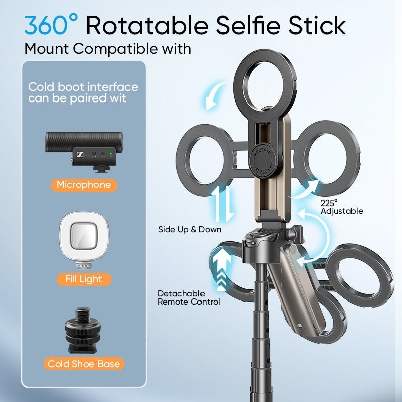 Portable multifunctional selfie stick