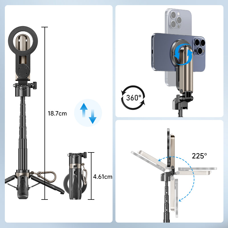 Portable multifunctional selfie stick