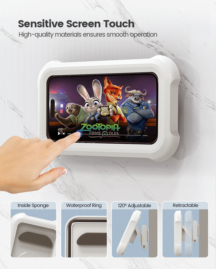 Lamicall Waterproof Shower Phone Holder for Bathroom Bathtub, Kitchen, Wall Mirro