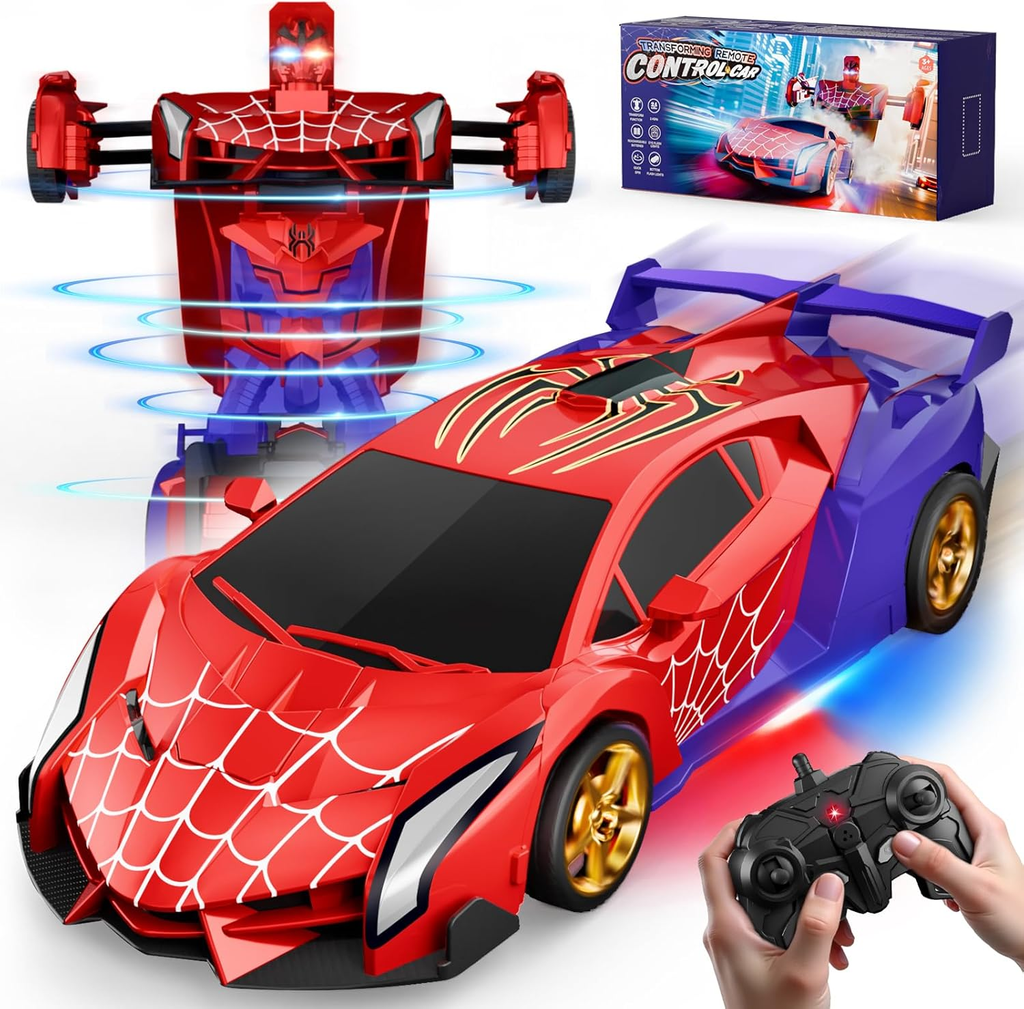 [XmasGifts]Tibibee Transform Easter RC Cars for Boys 3-15,2.4Ghz Remote Control 1:18 Scale Robot Deformation 360° Rotation Rechargeable Batteries Included High-Quality ABS Plastic Gift Set,Blackfriday,Christmas