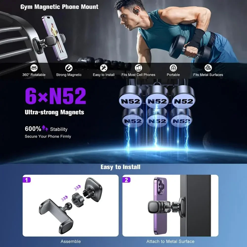 Gym Magnetic Phone Holder 360°