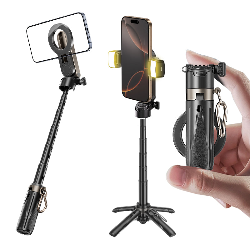 Portable multifunctional selfie stick
