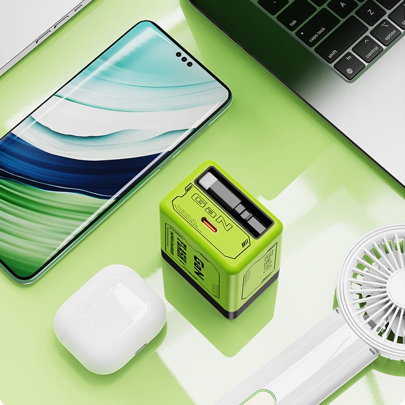 🔥W&O 2-in-1 GaN Compatible with 20W Fast Charger