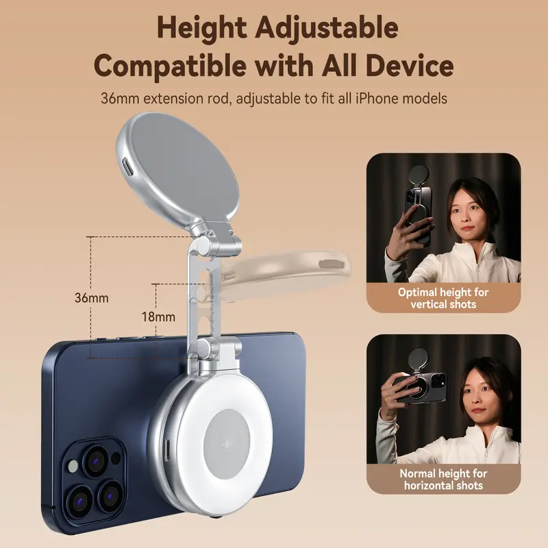 3-in-1 Magnetic Beauty Selfie Light for Phones