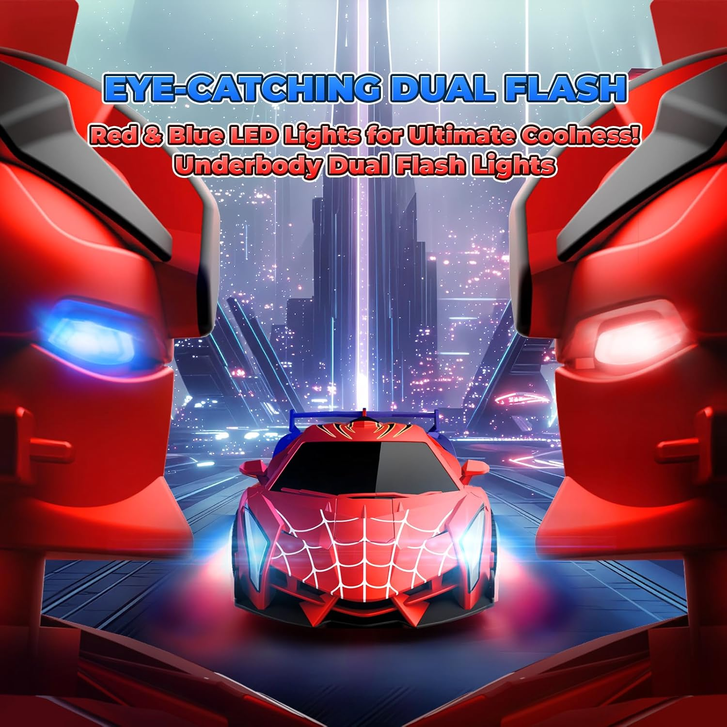 [XmasGifts]Tibibee Transform Easter RC Cars for Boys 3-15,2.4Ghz Remote Control 1:18 Scale Robot Deformation 360° Rotation Rechargeable Batteries Included High-Quality ABS Plastic Gift Set,Blackfriday,Christmas